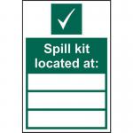 Spill Kit Located At&rsquo; Sign; Self-Adhesive Vinyl (200mm x 300mm)