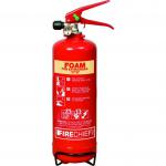 2 Litre Foam (8A 55B) Fire Extinguisher with spray nozzle; corrosion resistant finish; internal polyethylene lining and squeeze grip operation. 14359