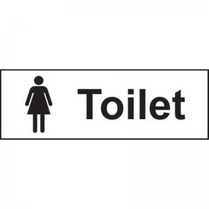 Toilet Ladies Sign, Self-Adhesive Vinyl, 300mm x 100mm 14438