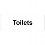 Toilets&rsquo; Sign; Non-Adhesive Rigid 1mm PVC Board; (300mm x 100mm)