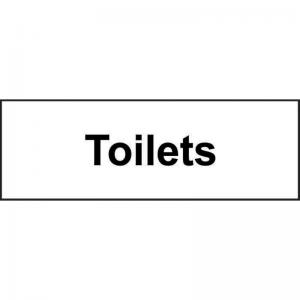Image of Toilets&rsquo; Sign; Non-Adhesive Rigid 1mm PVC Board; 300mm x