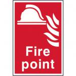 Self adhesive semi-rigid PVC Fire Point Sign (200 x 300mm). Easy to fix; simply peel off the backing and apply to a clean dry surface.