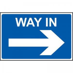 Way in arrow right 1.2mm Recyclable PP 600 x 450mm 14598
