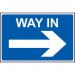 Way In Arrow Right’ Sign; Non Adhesive Rigid PVC (600mm x 450mm) 14598