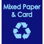 Mixed Paper And Card Recycling Sack designed to fit most racking systems. Manufactured from durable waterproof polyester; with three strong handles.