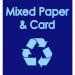 Mixed Paper And Card Recycling Sack designed to fit most racking systems. Manufactured from durable waterproof polyester; with three strong handles. 14694