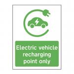 &rsquo;Electric Vehicle Recharging Point Only&rsquo; Sign -  Rigid 1mm PVC (300mm x 400mm)