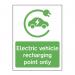 This photograph captures a street scene, featuring Spectrum Industrial Road and Traffic Signs, with a focus on an Electric Vehicle Recharging Point Only Sign. The sign is made of Aluminium Composite Panel and measures 300mm x 400mm.
