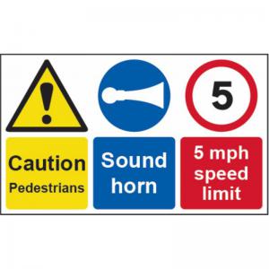 Caution Pedestrians Sound horn 5mph speed limit 1.2mm Recyclable PP