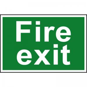 Fire exit text only - 1.2mm Recyclable PP 300 x 200mm 1502