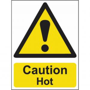 Caution Hot 1.2mm Recyclable PP 300 x 400mm 15029
