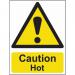 Caution Hot’ Sign; Non Adhesive 1mm Rigid PVC (300mm x 400mm) 15029