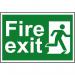 In this image, we see a fire exit man running to the right on a Spectrum Industrial Fire Safety Sign. The sign is made from recyclable PP material, measuring 300 x 200mm. Its bold red and white colors make it easily recognizable and its 1.2mm thickness ensures durability. Perfect for any workplace or building to ensure proper fire safety protocols are displayed.