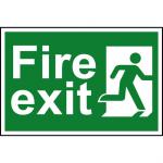 Self adhesive semi-rigid PVC Fire Exit sign (300 x 200mm). Easy to fix; simply peel off the backing and apply to a clean dry surface.