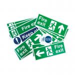Fire Exit Signage Pack, Non Adhesive 1mm Rigid PVC Board, Small