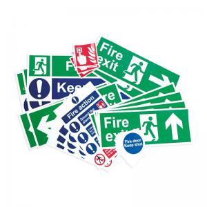 Fire Safety Signage Pack, Non Adhesive 1mm Rigid PVC Board, Medium