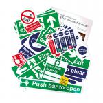 The picture features a set of Industrial Health and Safety Signs and a Health and Safety Poster Pack from Spectrum. The signs and posters are made of 1mm rigid PVC board with no adhesive. The vibrant colors and clear graphics promote workplace safety and compliance.