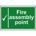 Self adhesive semi-rigid PVC Fire Assembly Point sign (300 x 200mm). Easy to fix; simply peel off the backing and apply to a clean dry surface. 1527