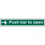 Push Bar To Open&rsquo; Sign; Self-Adhesive Semi-Rigid PVC (600mm x 100mm)