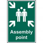 The vibrant Spectrum Industrial Fire Safety Signs Assembly point is crafted from 1.2mm recyclable PP and measures 200 x 300mm. The bold lettering and vivid colors make it easily visible and helpful in emergency situations. The durable material ensures long-lasting use for increased safety measures.