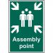 Self adhesive semi-rigid PVC Assembly Point sign (200 x 300mm). Easy to fix; peel off the backing and apply to a clean and dry surface. 1535