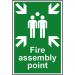 In this picture, the fire assembly point is clearly marked by a Spectrum Industrial Fire Safety Sign. The sign is made of durable 1.2mm recyclable PP and measures 200 x 300mm. The vibrant colors and easy-to-read text ensure that the fire assembly point is easily identifiable in case of an emergency.