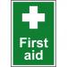 Self adhesive semi-rigid PVC First Aid sign (200 x 300mm). Easy to fix; simply peel off the backing and apply to a clean dry surface. 1550