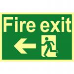 In the photo, the Spectrum Industrial Fire Safety Signs Fire Exit Running Man Arrow Left Sign is seen in vibrant colors and clear font. The sign is made of 1.3mm rigid material with a self-adhesive back. The photoluminescent material ensures visibility even in low light conditions. The sign features a running man symbol pointing to the left, indicating the direction of the fire exit. The size of the sign is 300mm x 200mm, making it suitable for various settings.