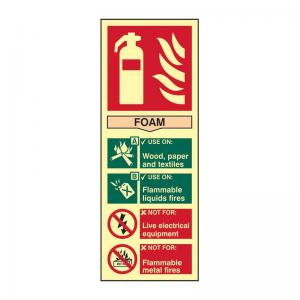 Fire Extinguisher Composite Foam Sign, 1.3mm Rigid Self Adhesive