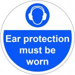 Ear Protection Must Be Worn Floor Graphic (400mm dia) 16006