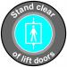 Stand Clear Of Lift Doors Floor Graphic (400mm dia) 16010