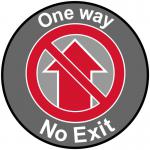 One Way No Exit Floor Graphic (400mm dia) 16014