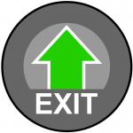 Exit (With Arrow) Floor Graphic (400mm dia) 16016