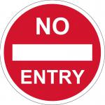 No Entry Floor Graphic (400mm dia) 16019