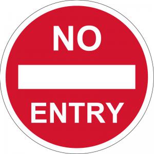 No Entry Floor Graphic adheres to most smooth clean flat surfaces and