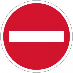 No Entry Symbol Floor Graphic adheres to most smooth clean flat