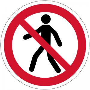 No Pedestrian Access Symbol Floor Graphic 400mm dia 16021