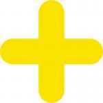 X Symbol Floor Signal, Yellow, (300mm x 300mm) Pack of 10 16024