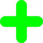Green Symbol &rdquo;+&rdquo; Floor Graphic adheres to most smooth clean flat surfaces and provides a durable long lasting safety message. 300x300mm pack Of 10