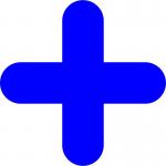 Blue Symbol &rdquo;+&rdquo; Floor Graphic adheres to most smooth clean flat surfaces and provides a durable long lasting safety message. 300x300mm pack Of 10