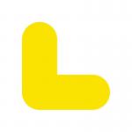 L Symbol Floor Signal, Yellow, (200mm x 200mm) Pack of 10 16036