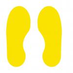 Yellow Footprints Floor Graphic adheres to most smooth clean flat surfaces and provides a durable long lasting safety message. 300x100mm 5 Pairs