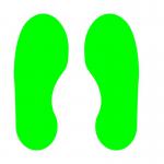 Green Footprints Floor Graphic adheres to most smooth clean flat surfaces and provides a durable long lasting safety message. 300x100mm 5 Pairs 16058