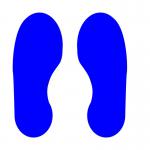 Blue Footprints Floor Graphic adheres to most smooth clean flat surfaces and provides a durable long lasting safety message. 300x100mm 5 Pairs