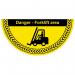 Danger Forklift Area Floor Graphic adheres to most smooth clean flat surfaces and provides a durable long lasting safety message. 750x375mm 16062