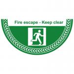 Fire Escape Keep Exit Clear Floor Graphic (750mm x 375mm) 16065