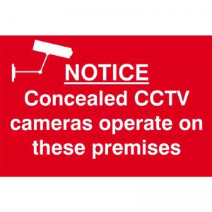 Notice Concealed CCTV cameras operate on these premises - 1.2mm