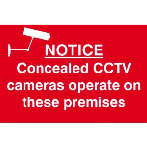 Self adhesive semi-rigid PVC Notice Concealed CCTV Cameras Operate In