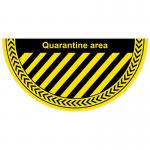 Quarantine Area Floor Graphic adheres to most smooth clean flat surfaces and provides a durable long lasting safety message. 750x375mm 16070