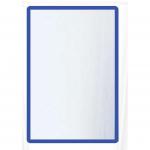 The image shows a pack of 10 Beaverswood Supply Ltd literature holders in blue, designed for A3 sized paper. Each holder is magnetic and features a window for easy labeling. The sleek design and vibrant color make for a professional and organized display.